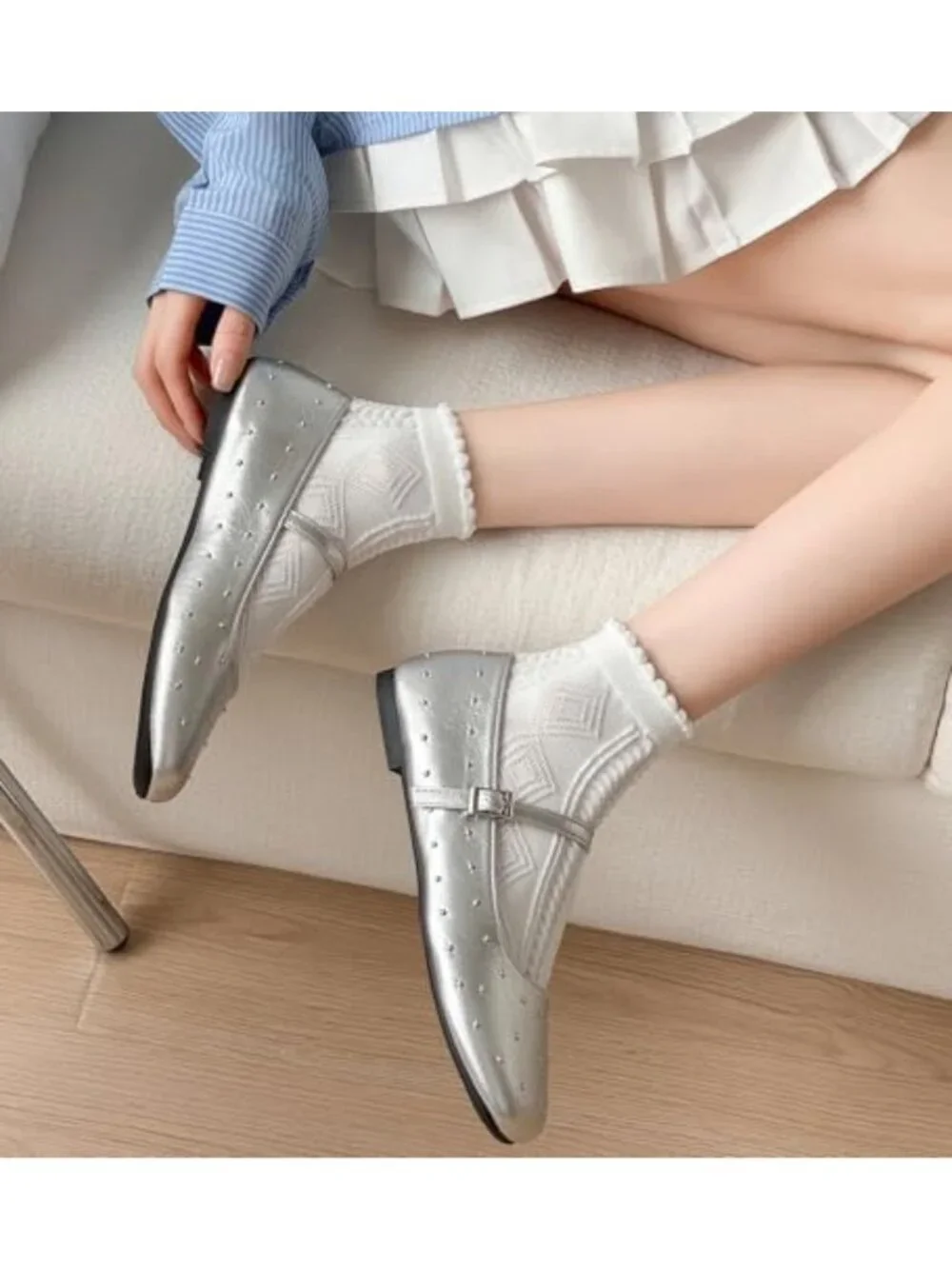 Cute Ruffle Ankle Socks for Women - 10 Pairs Cotton Casual Frilly Low Cut, Size